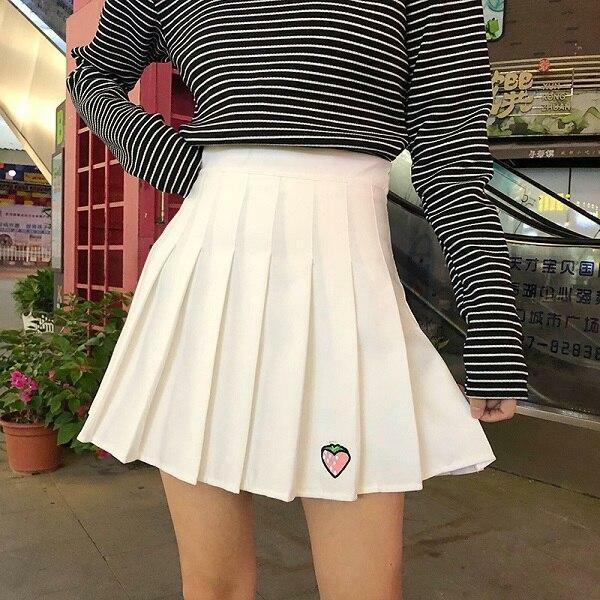 Y2K Strawberry Skirt - 90s Grunge, Retro Summer Outfit, Pastel Goth, Y2K Fashion Essentials