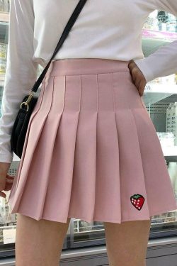 Y2K Strawberry Skirt - 90s Grunge, Retro Summer Outfit, Pastel Goth, Y2K Fashion Essentials