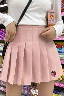 Y2K Strawberry Skirt - 90s Grunge, Retro Summer Outfit, Pastel Goth, Y2K Fashion Essentials
