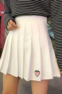 Y2K Strawberry Skirt - 90s Grunge, Retro Summer Outfit, Pastel Goth, Y2K Fashion Essentials