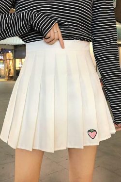 Y2K Strawberry Skirt - 90s Grunge, Retro Summer Outfit, Pastel Goth, Y2K Fashion Essentials