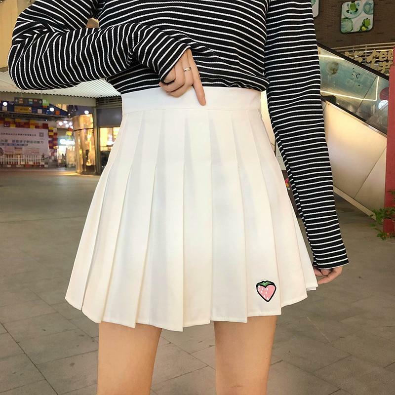 Y2K Strawberry Skirt - 90s Grunge, Retro Summer Outfit, Pastel Goth, Y2K Fashion Essentials
