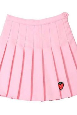 Y2K Strawberry Skirt - Retro 90s Grunge, Summer Y2K Outfits, Pastel Goth, Y2K Party Fashion