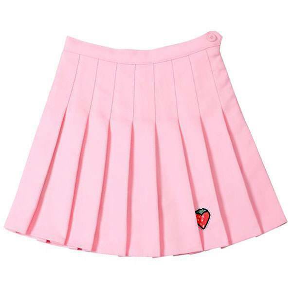 Y2K Strawberry Skirt - Retro 90s Grunge, Summer Y2K Outfits, Pastel Goth, Y2K Party Fashion