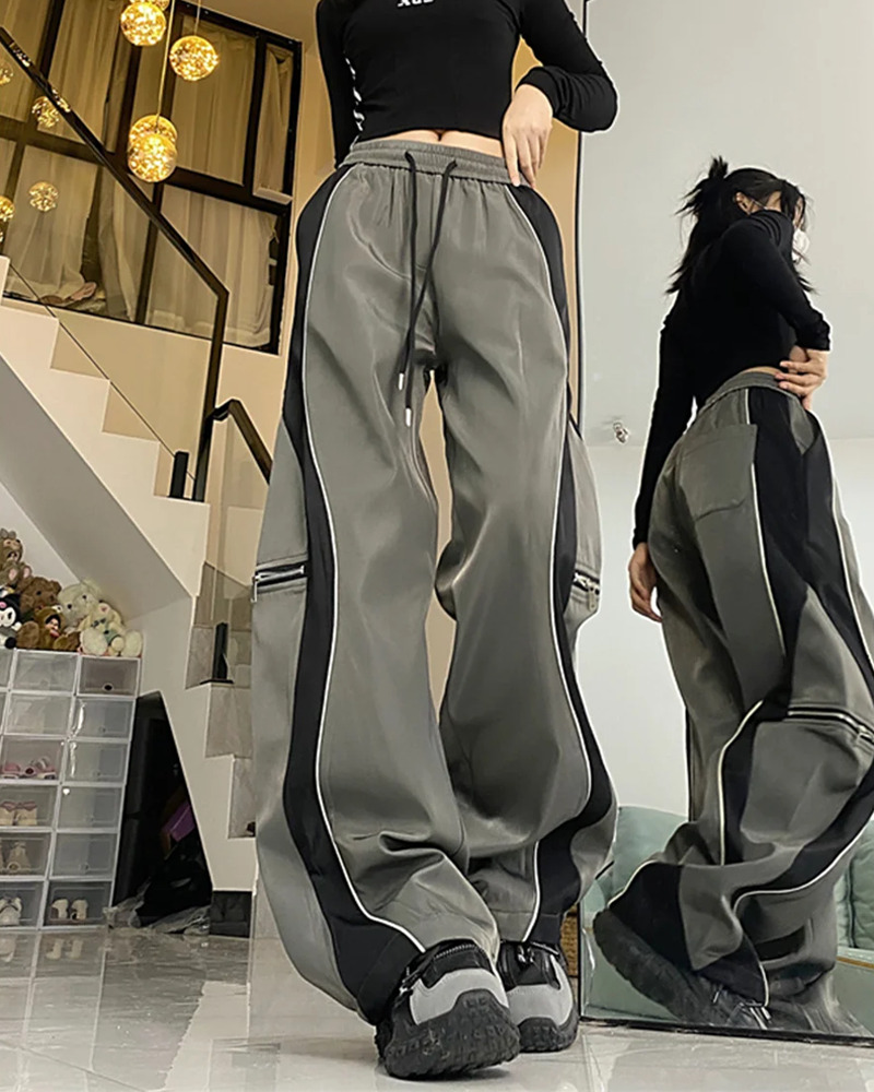 Y2K Striped Joggers for Women - 90s Grunge, Retro Summer Outfits, Y2K Fashion Essentials