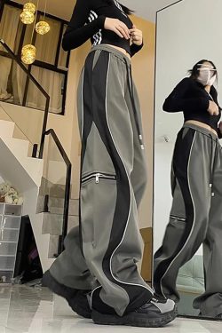 Y2K Striped Joggers for Women - 90s Grunge, Retro Summer Outfits, Y2K Fashion Essentials