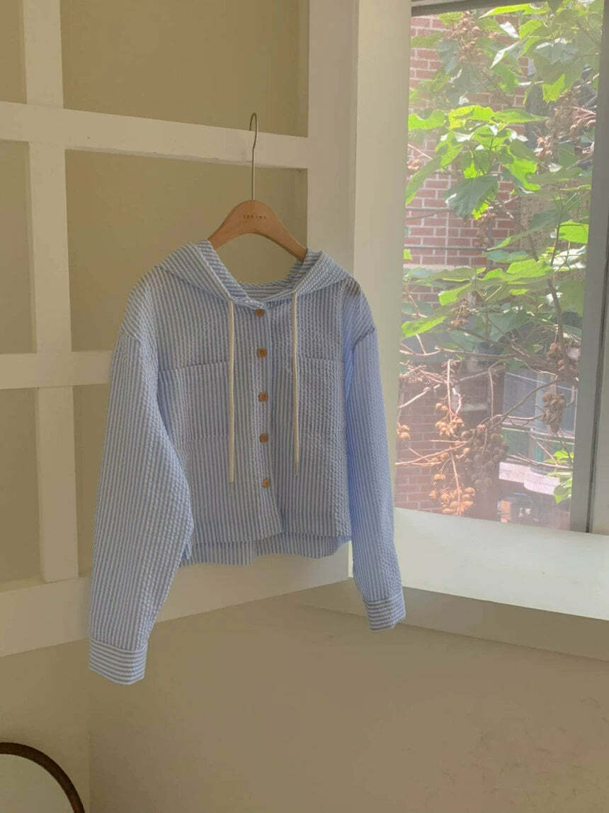 Y2K Striped Shirt - Retro 90s Grunge, Summer Y2K Outfits, Pastel Goth, Y2K Club Fashion