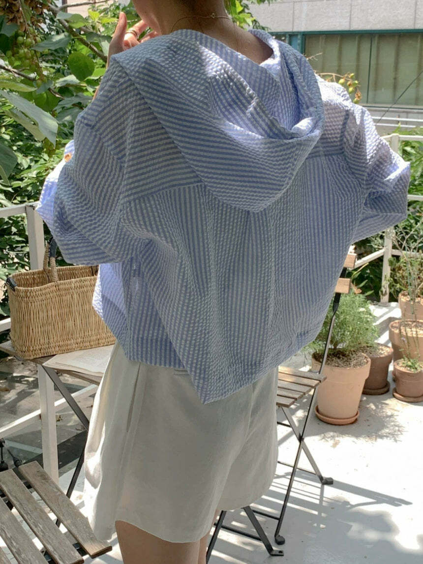 Y2K Striped Shirt - Retro 90s Grunge, Summer Y2K Outfits, Pastel Goth, Y2K Club Fashion