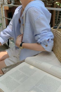 Y2K Striped Shirt - Retro 90s Grunge, Summer Y2K Outfits, Pastel Goth, Y2K Club Fashion