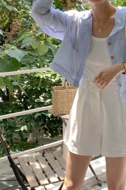 Y2K Striped Shirt - Retro 90s Grunge, Summer Y2K Outfits, Pastel Goth, Y2K Club Fashion