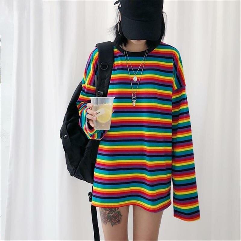 Y2K Striped Sleeved Shirt - Retro 90s Grunge, Summer Outfits, Popstar & Club Fashion