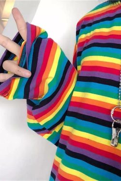 Y2K Striped Sleeved Shirt - Retro 90s Grunge, Summer Outfits, Popstar & Club Fashion