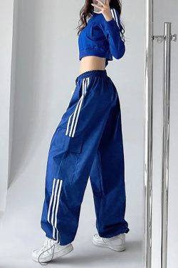 Y2K Striped Sweatpants - Retro 90s Grunge, Summer Outfits, Hip Hop Fashion, Pastel Goth Style