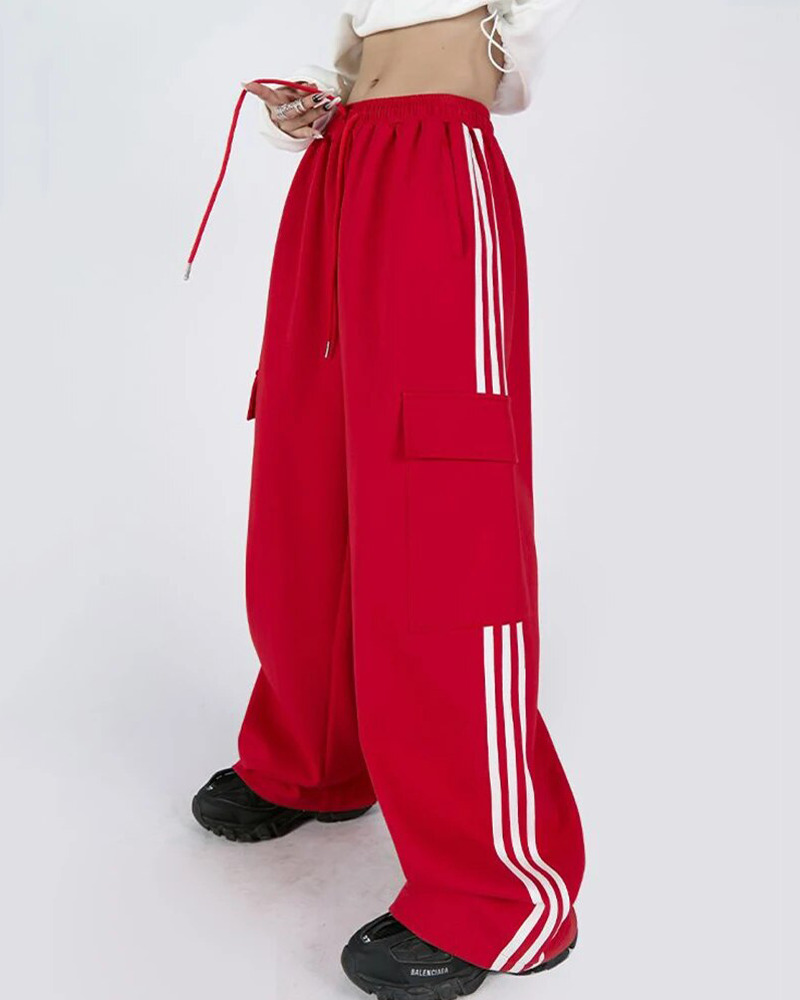 Y2K Striped Sweatpants - Retro 90s Grunge, Summer Outfits, Hip Hop Fashion, Pastel Goth Style
