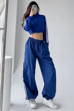 Y2K Striped Sweatpants - Retro 90s Grunge, Summer Outfits, Hip Hop Fashion, Pastel Goth Style