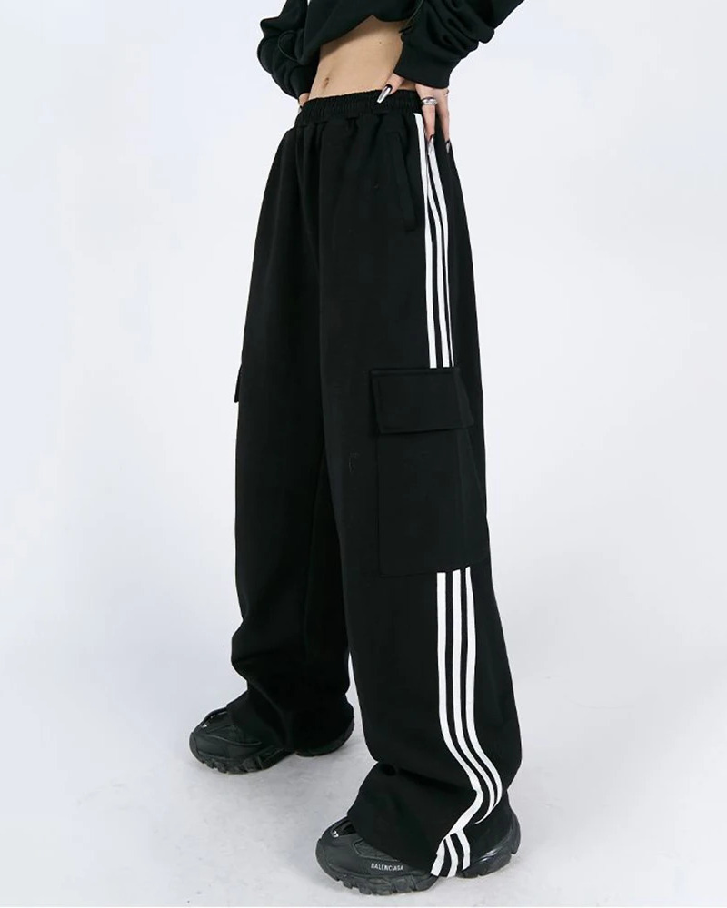 Y2K Striped Sweatpants - Retro 90s Grunge, Summer Outfits, Hip Hop Fashion, Pastel Goth Style