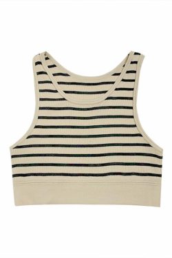 Y2K Stripped Knit Top - Retro 90s Grunge, Summer Y2K Outfits, Baby Tees, Y2K Club