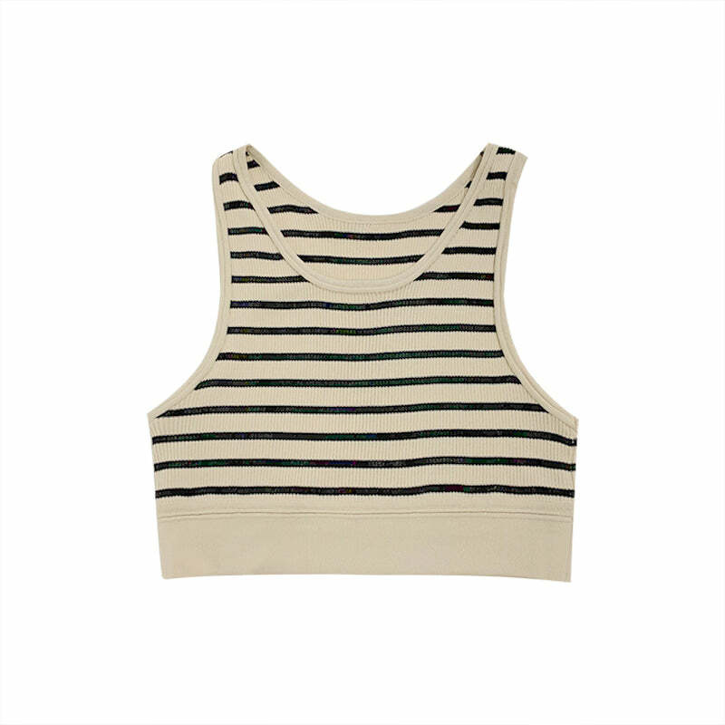 Y2K Stripped Knit Top - Retro 90s Grunge, Summer Y2K Outfits, Baby Tees, Y2K Club