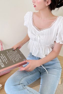 Y2K Summer Blouse - Retro 90s Grunge, Pastel Goth, Y2K Party & Club Outfits, Baby Te