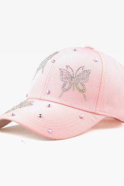 Y2K Summer Butterfly Cap - 90s Grunge, Retro, Pastel Goth, Y2K Party & Club Outfits