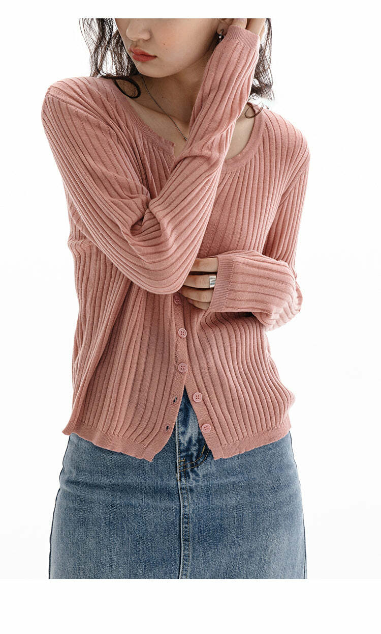 Y2K Summer Cardigan - Retro 90s Grunge, Pastel Goth, Y2K Party & Club Outfits