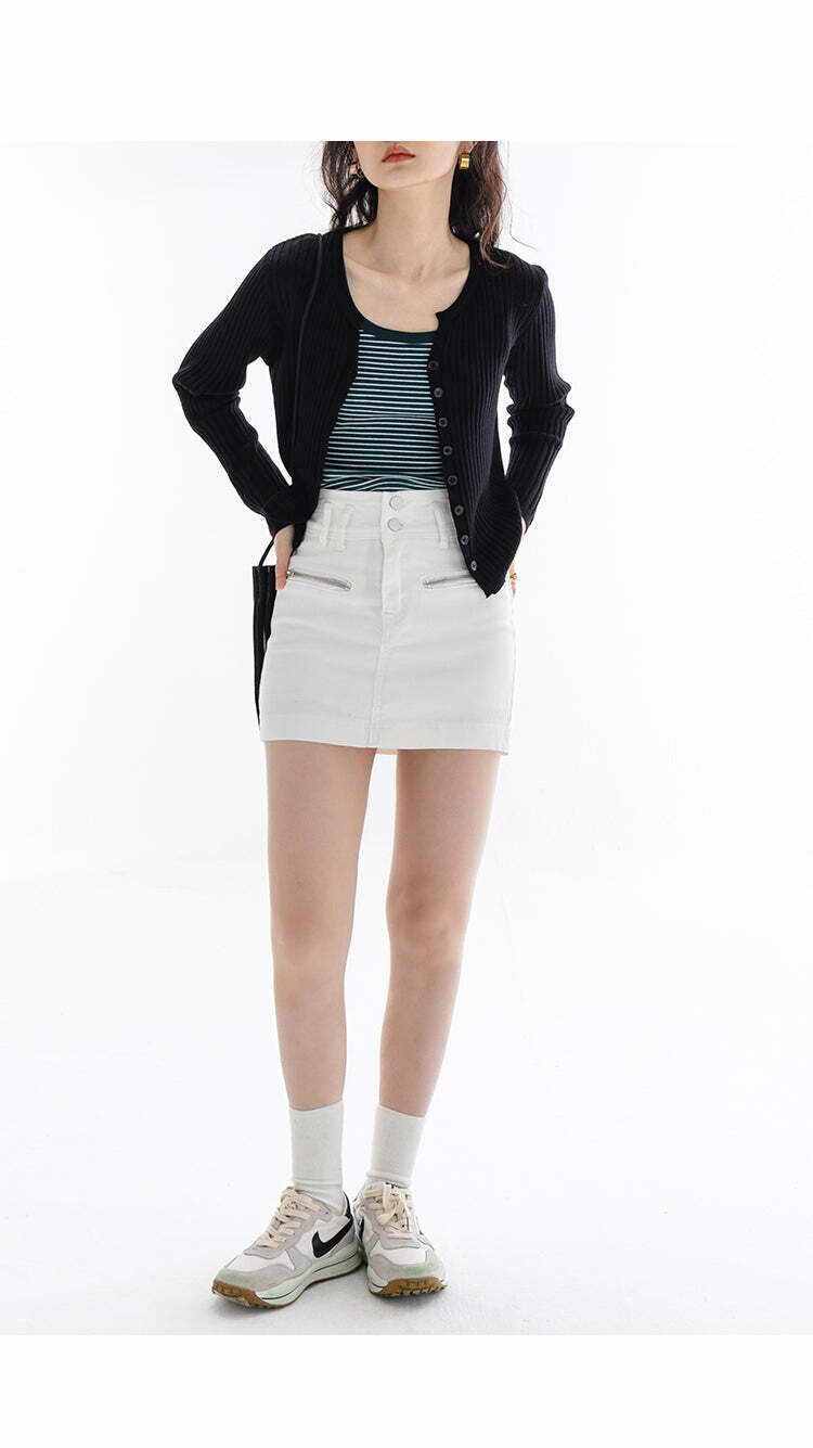 Y2K Summer Cardigan - Retro 90s Grunge, Pastel Goth, Y2K Party & Club Outfits