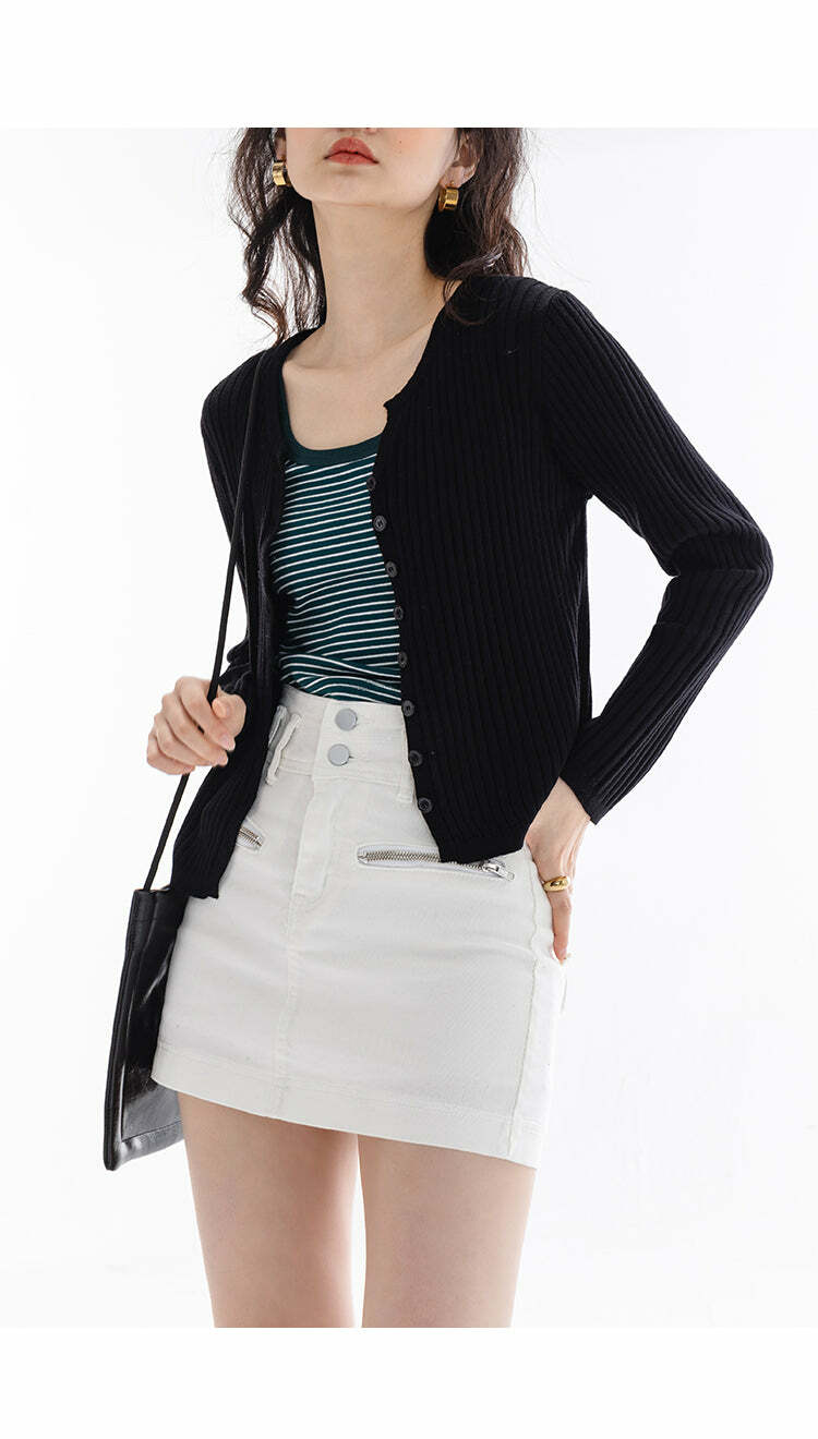 Y2K Summer Cardigan - Retro 90s Grunge, Pastel Goth, Y2K Party & Club Outfits