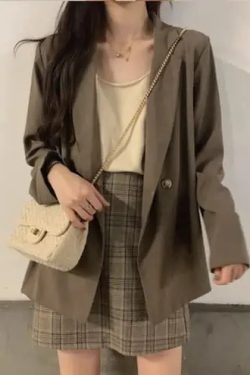 Y2K Summer Double-Breasted Blazer - 90s Grunge, Retro, Pastel Goth, Y2K Party & Club Out