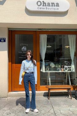 Y2K Summer Flared Jeans - 90s Grunge, Retro Style, Y2K Club & Party Outfits, Baby Tees,
