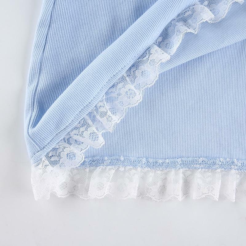 Y2K Summer French Mini Dress - 90s Grunge, Retro, Pastel Goth, Y2K Party & Club Outfits