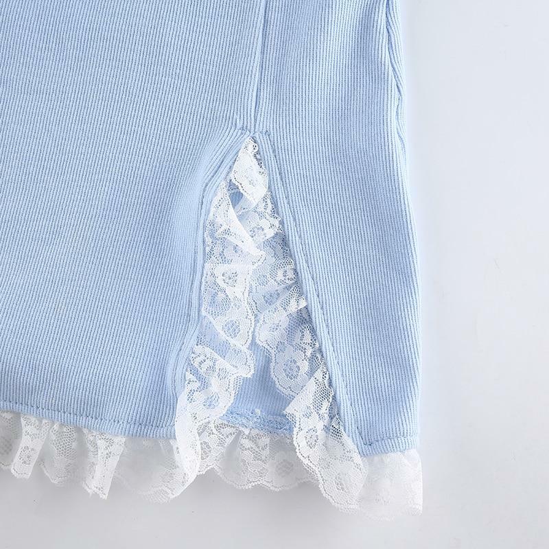 Y2K Summer French Mini Dress - 90s Grunge, Retro, Pastel Goth, Y2K Party & Club Outfits