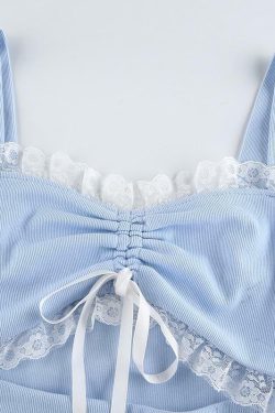 Y2K Summer French Mini Dress - 90s Grunge, Retro, Pastel Goth, Y2K Party & Club Outfits