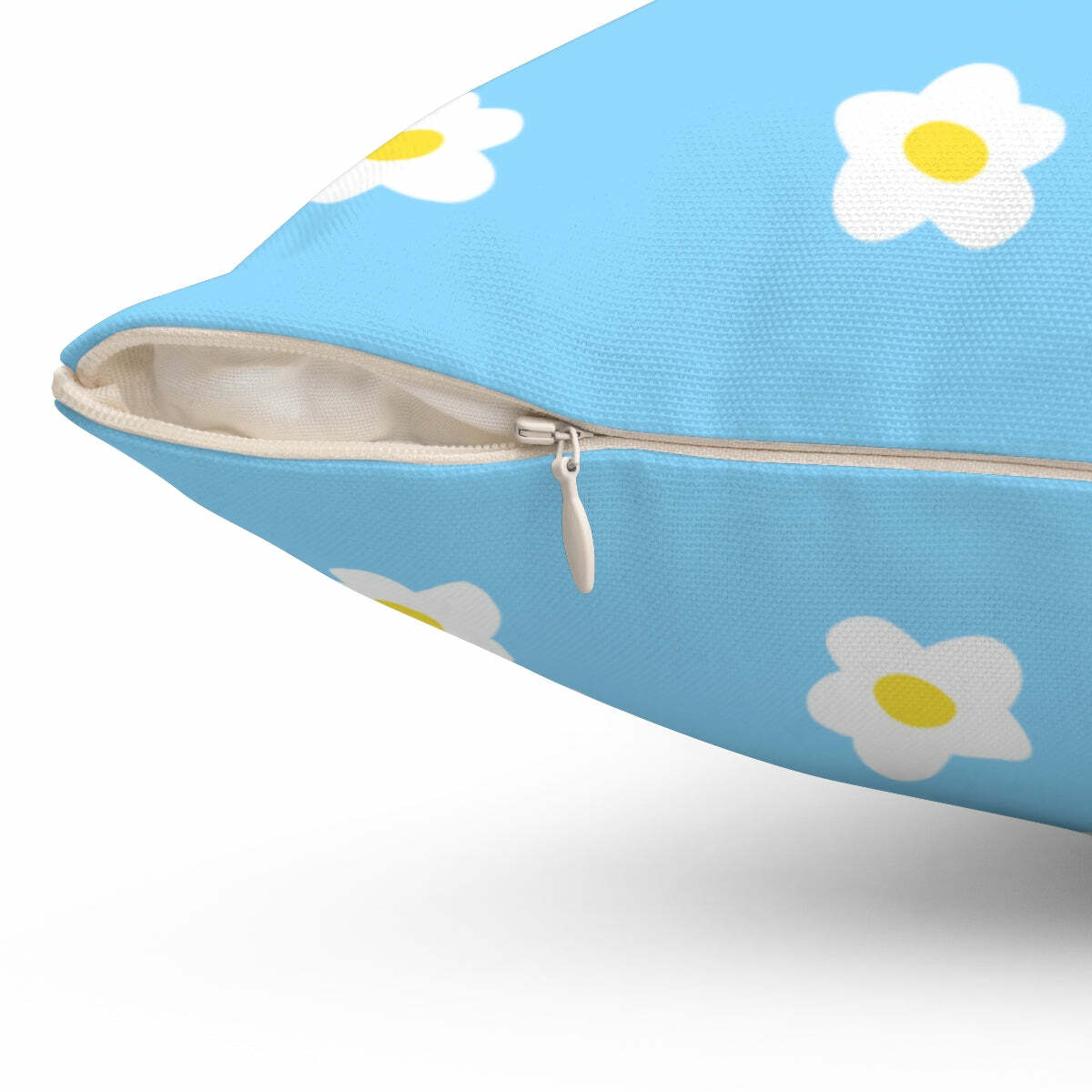 Y2K Summer Grunge Blue Floral Pillow - Retro 90s Fashion, Pastel Goth, Y2K Popstar Vibes