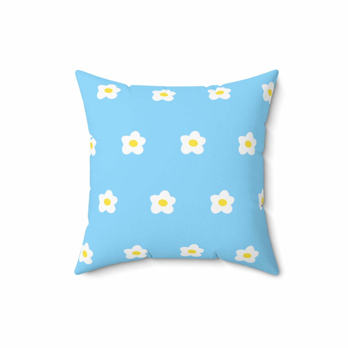 Y2K Summer Grunge Blue Floral Pillow - Retro 90s Fashion, Pastel Goth, Y2K Popstar Vibes