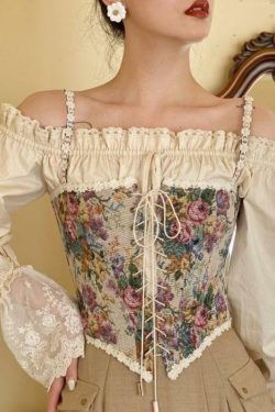 Y2K Summer Grunge Corset Top - 90s Retro Fashion, Gothic Y2K, Pastel Goth, Y2K Party Outfit