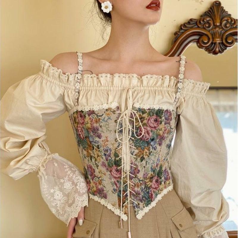 Y2K Summer Grunge Corset Top - 90s Retro Fashion, Gothic Y2K, Pastel Goth, Y2K Party Outfit
