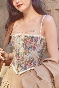 Y2K Summer Grunge Corset Top - 90s Retro Fashion, Gothic Y2K, Pastel Goth, Y2K Party Outfit