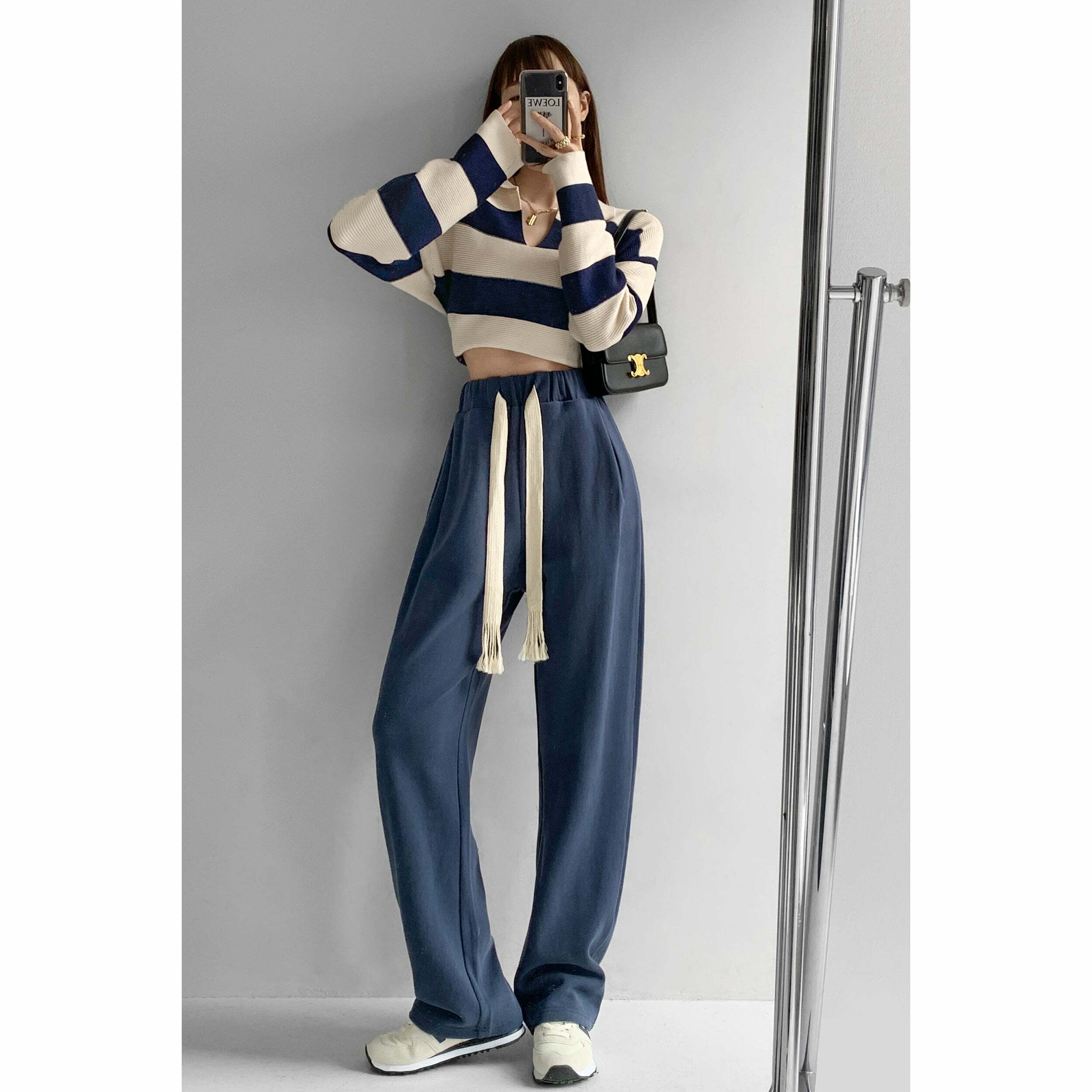 Y2K Summer Grunge Drawstring Mopping Pants - Retro 90s Fashion, Y2K Outfits, Pastel Goth Style