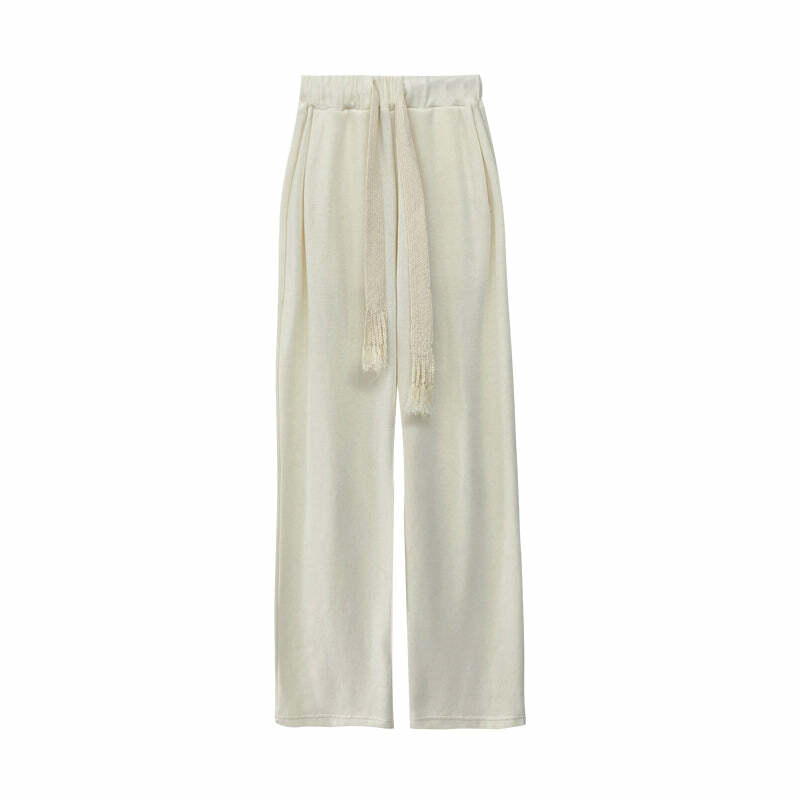 Y2K Summer Grunge Drawstring Mopping Pants - Retro 90s Fashion, Y2K Outfits, Pastel Goth Style