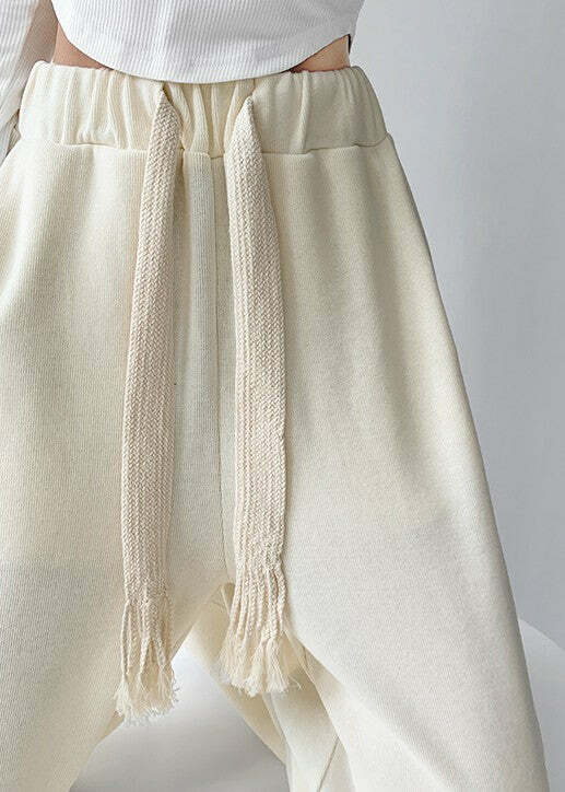 Y2K Summer Grunge Drawstring Mopping Pants - Retro 90s Fashion, Y2K Outfits, Pastel Goth Style