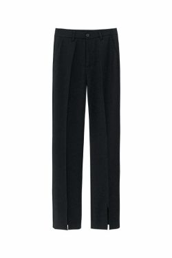 Y2K Summer Grunge Front Slit Mopping Pants - Retro 90s Fashion, Y2K Outfits, Pastel Goth