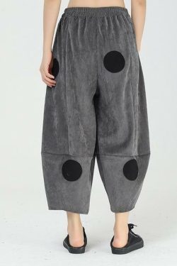 Y2K Summer Grunge Harem Pants - Elastic Waist, Pockets, Appliques, Retro 90s Streetwear