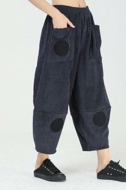 Y2K Summer Grunge Harem Pants - Elastic Waist, Pockets, Appliques, Retro 90s Streetwear