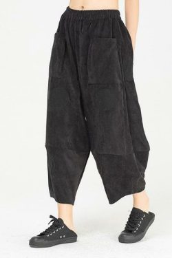Y2K Summer Grunge Harem Pants - Elastic Waist, Pockets, Appliques, Retro 90s Streetwear