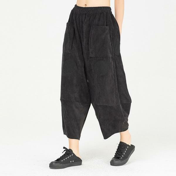 Y2K Summer Grunge Harem Pants - Elastic Waist, Pockets, Appliques, Retro 90s Streetwear