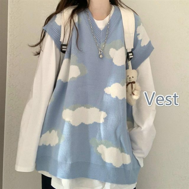 Y2K Summer Grunge Knitted Vest - Retro 90s Fashion, Pastel Goth, Y2K Club & Party Outfits