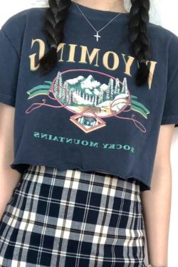 Y2K Summer Grunge Outfit - Retro 90s Fashion, Baby Tees, Y2K Skirt, Goth & Popstar Styles