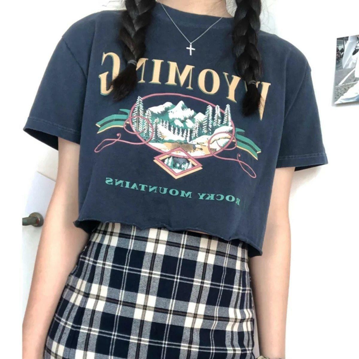 Y2K Summer Grunge Outfit - Retro 90s Fashion, Baby Tees, Y2K Skirt, Goth & Popstar Styles