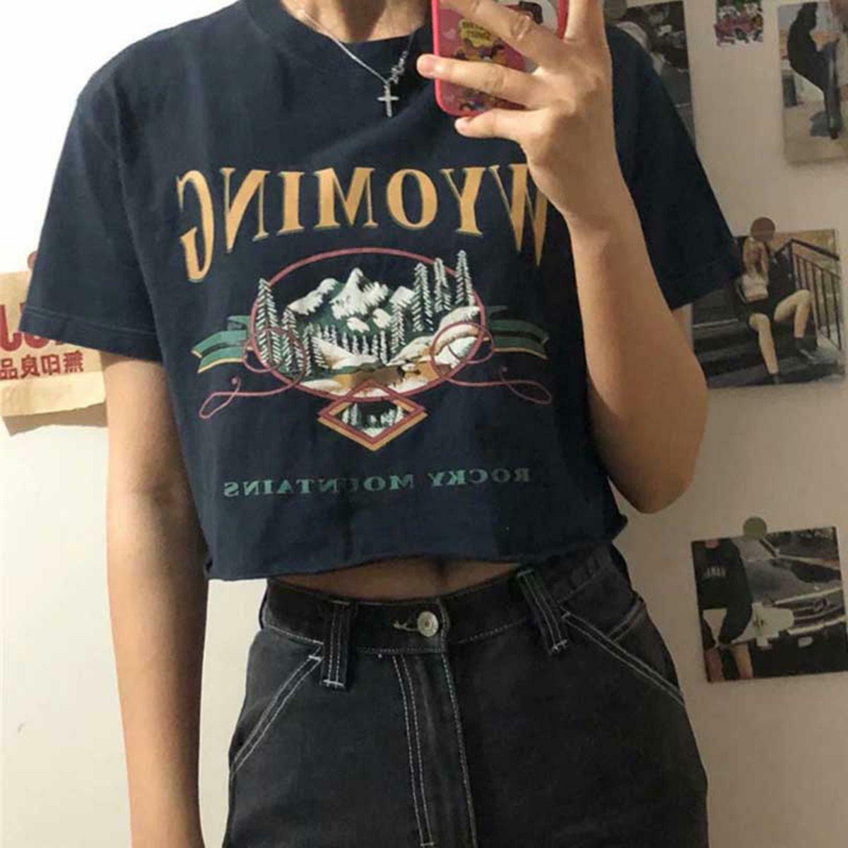 Y2K Summer Grunge Outfit - Retro 90s Fashion, Baby Tees, Y2K Skirt, Goth & Popstar Styles