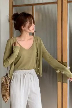 Y2K Summer Grunge Sleeveless Cardigan Set - 90s Retro Fashion, Y2K Party & Club Outfits